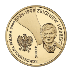 zlota-moneta-200-zl-zbigniew-herbert-1924-1998-2008-awers